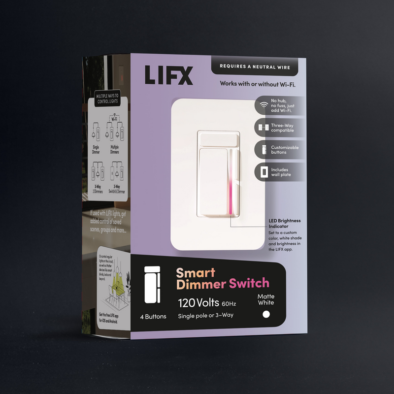 LIFX Smart Dimmer Switch 4 Button - White