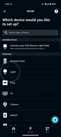 Device type list