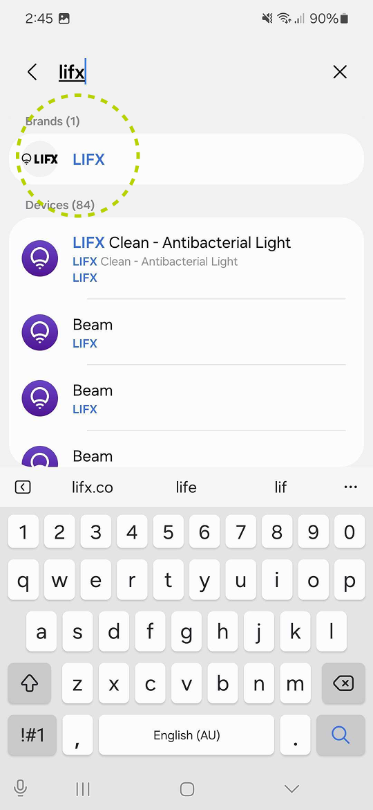 Search results with the LIFX brand