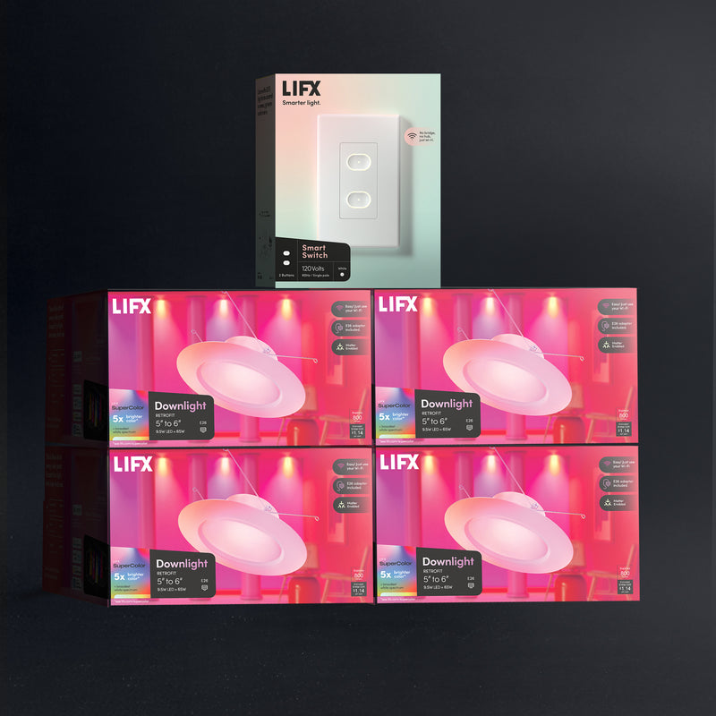 LIFX SuperColor 5 - 6" Downlight + 2 Button Switch Bundle
