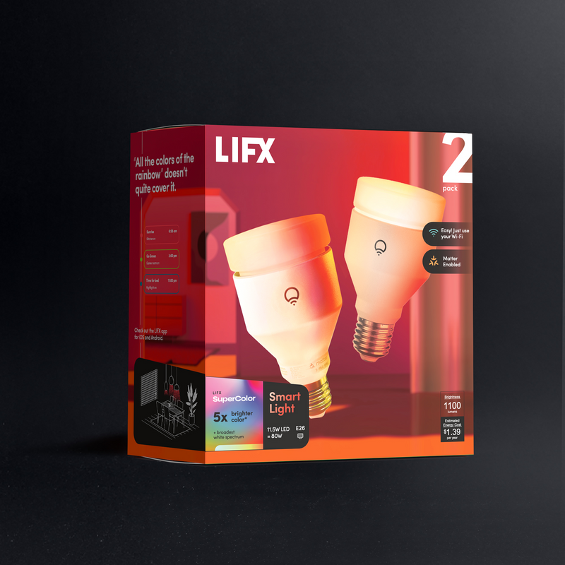 LIFX smart light bulb 2 Pack. Color changing led bulbs.