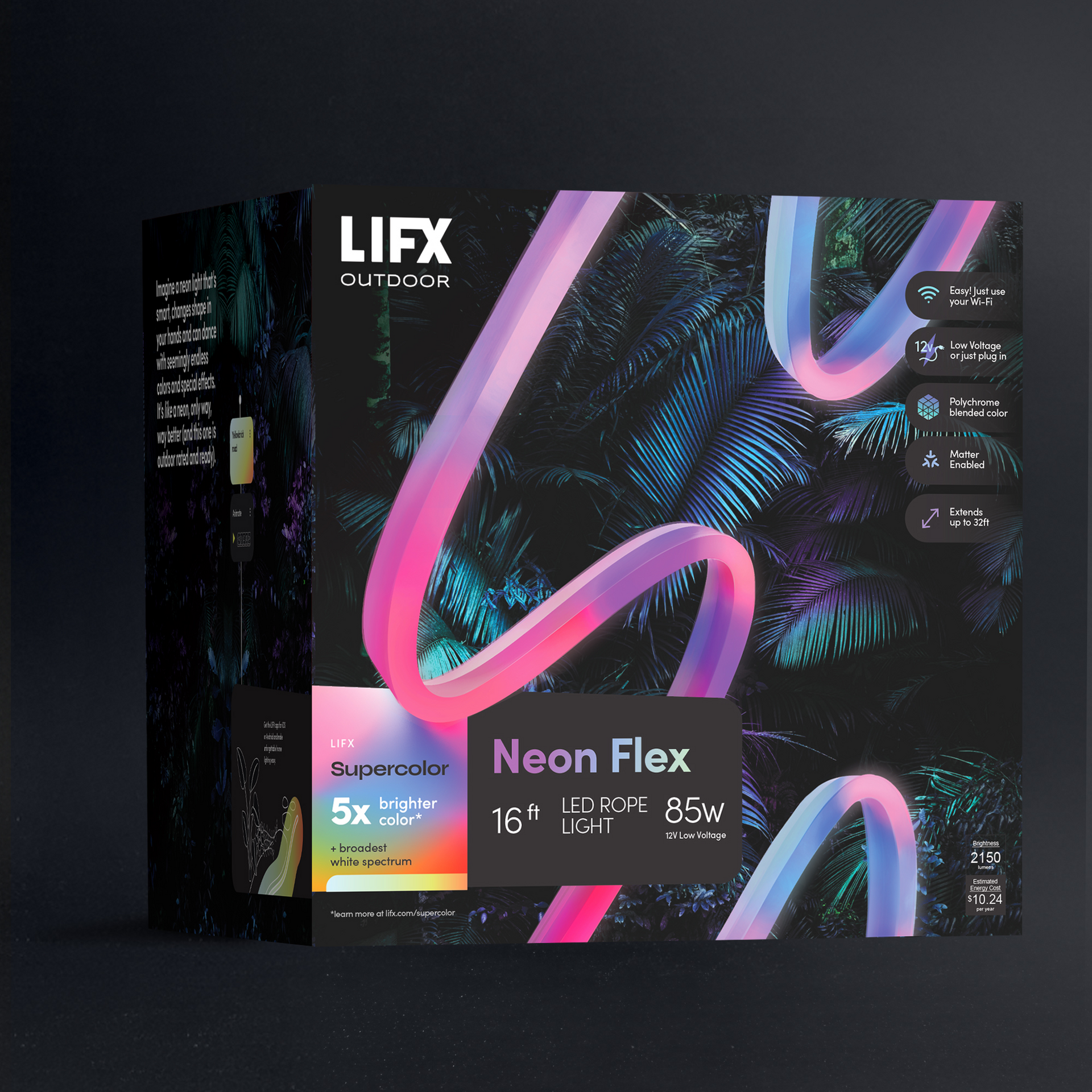 LIFX Outdoor SuperColor Neon Flex 16ft - 2150 Lumens – LIFX