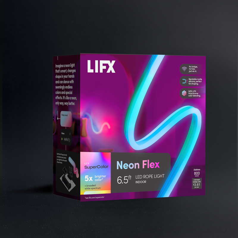 LIFX Indoor SuperColor Neon Flex 6.5ft - 800 Lumens