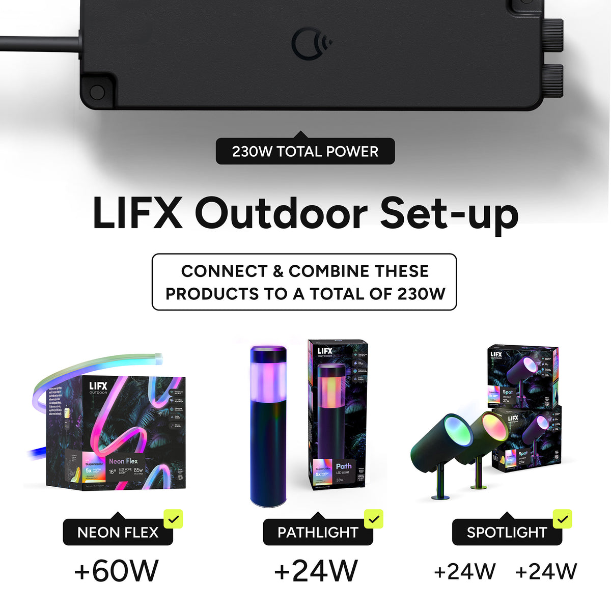 LIFX Outdoor Landscape Plug-In Low Voltage Power Supply Kit