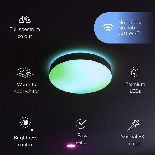 LIFX SuperColor 13" Ceiling Black Trim - 2000 Lumens