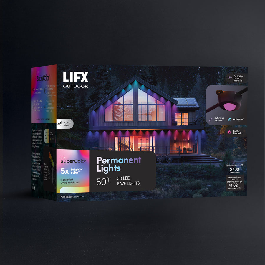 LIFX Outdoor SuperColor Permanent Lights 50ft Kit - Black