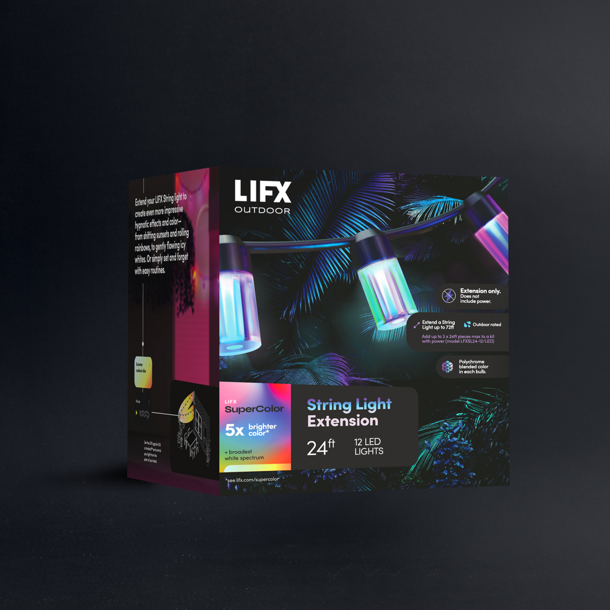 LIFX Outdoor SuperColor String Lights 24ft Extension Only