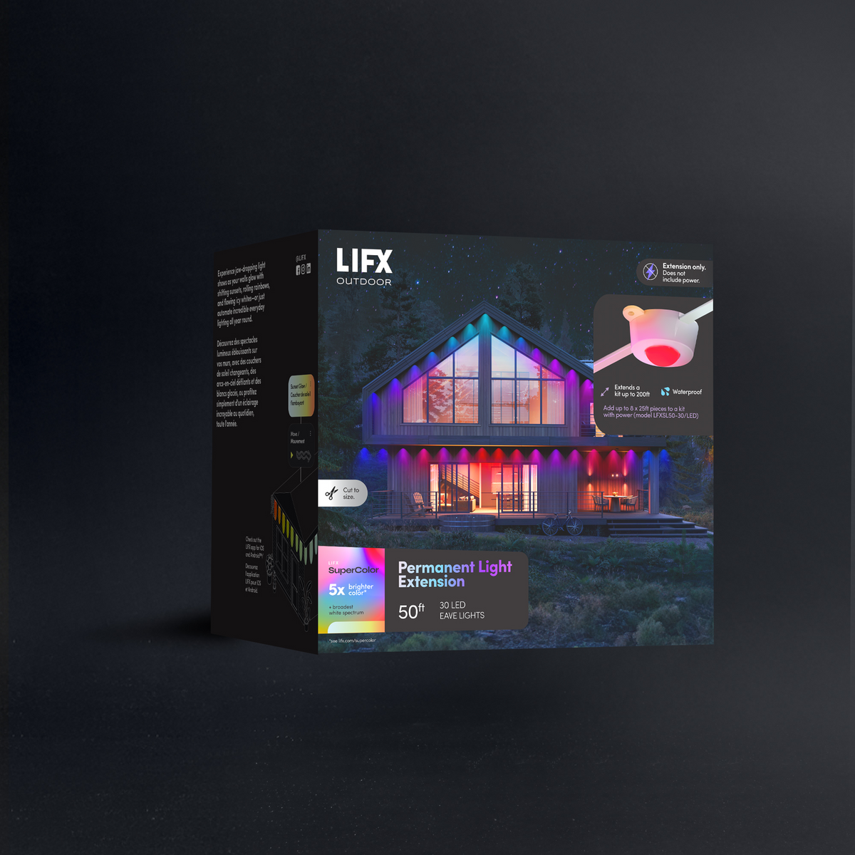 LIFX Outdoor SuperColor Permanent Light 50ft Extension - White
