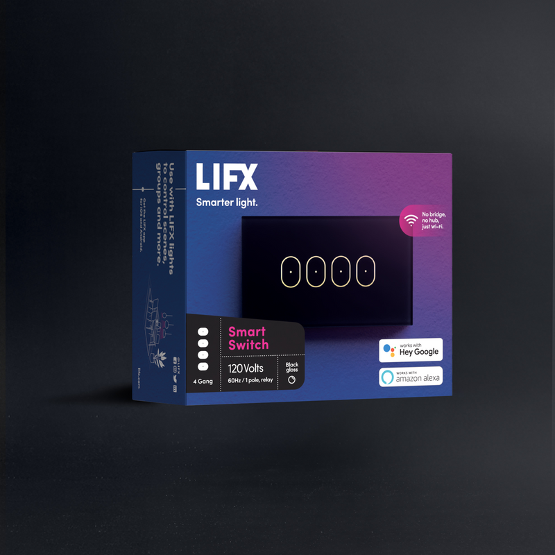 LIFX Smart Switch 4 Button Black - Glass