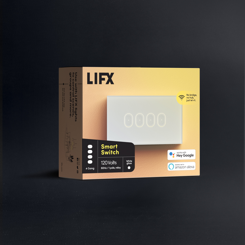 LIFX Smart Switch 4 Button White - Glass