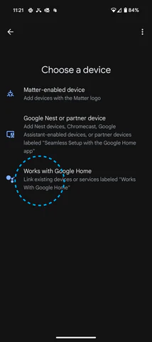 Choose a device screen