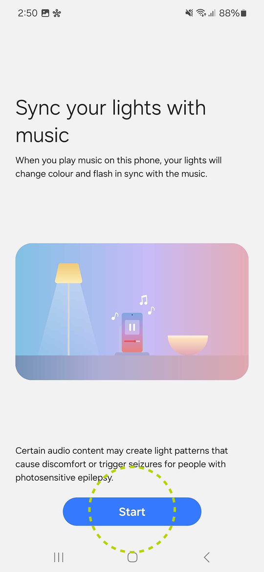Sync your lights with music screen